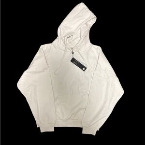 YoungLA White Hoodie with Drawstring and YLA Stiching on back Size: Large NWT